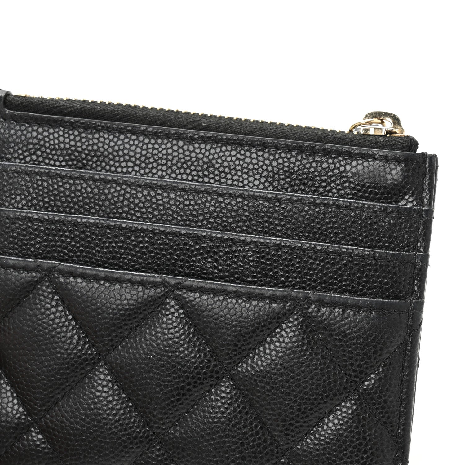 Chanel Caviar Quilted CC Zip Card Holder Black 9 of 10