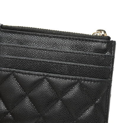 Chanel Caviar Quilted CC Zip Card Holder Black 9 of 10