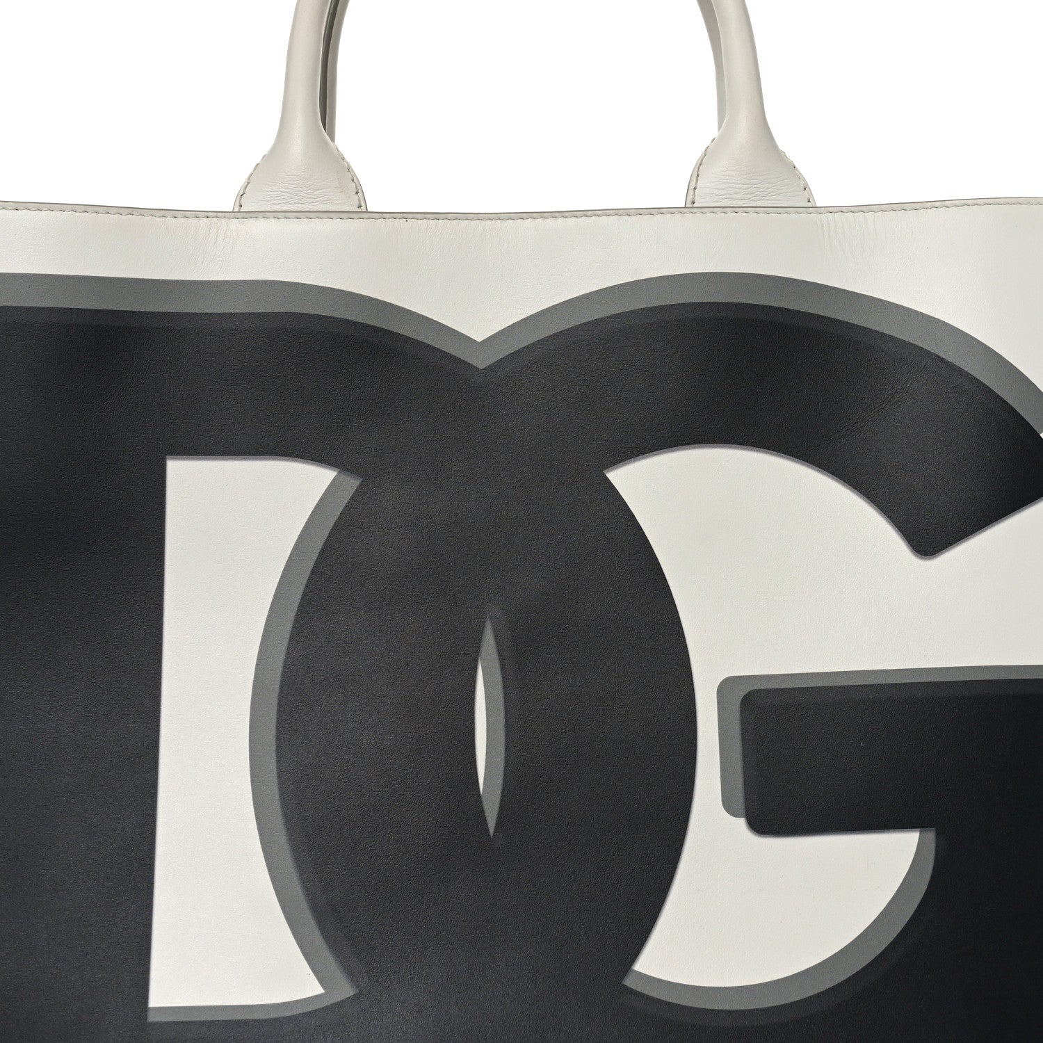 Dolce & Gabbana Calfskin XL DG Daily Shopper Tote Black White 7 of 10