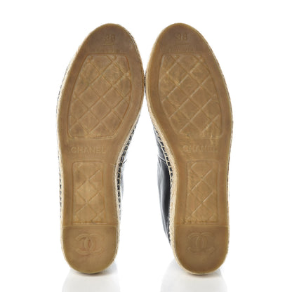 Chanel Lambskin CC Espadrilles 38 Black 5 of 10