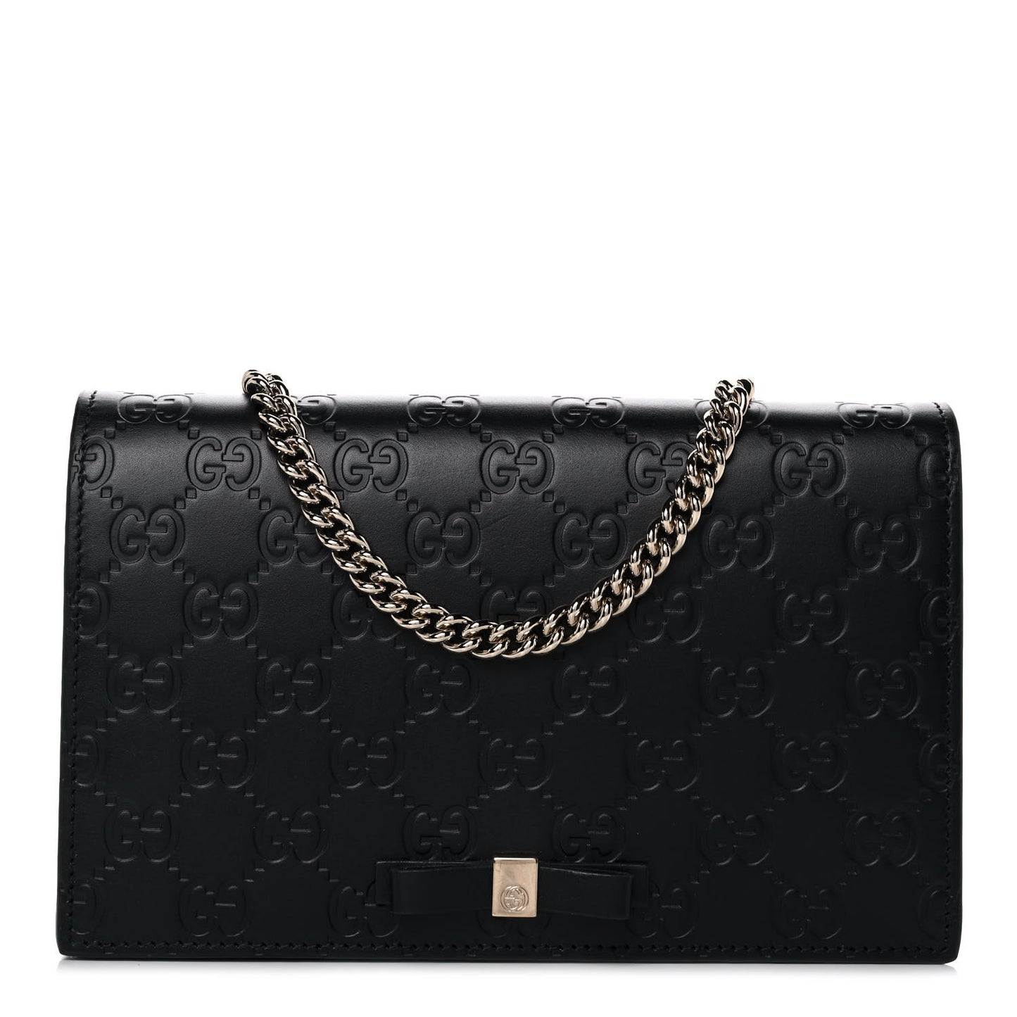 Guccissima Signature Bowy Chain Wallet Black