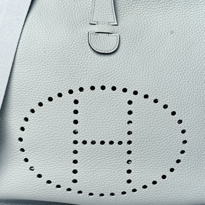 Hermes Taurillon Clemence Evelyne III GM Bleu Pale 7 of 10