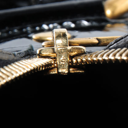 Saint Laurent Patent Croc Large Muse Black 8 of 10