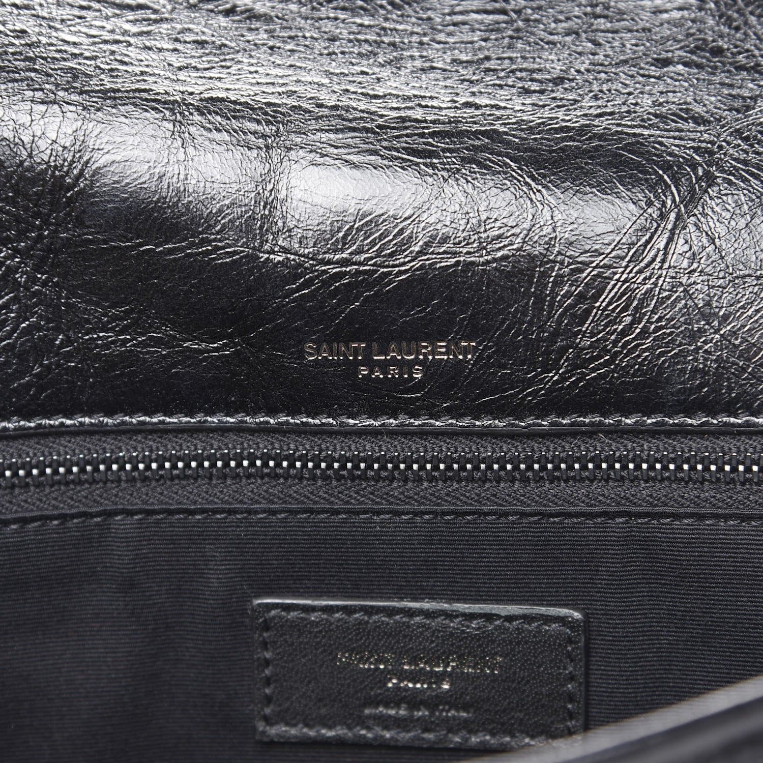 Saint Laurent Crinkled Calfskin Matelasse Monogram Medium Niki Chain Satchel Black 7 of 10