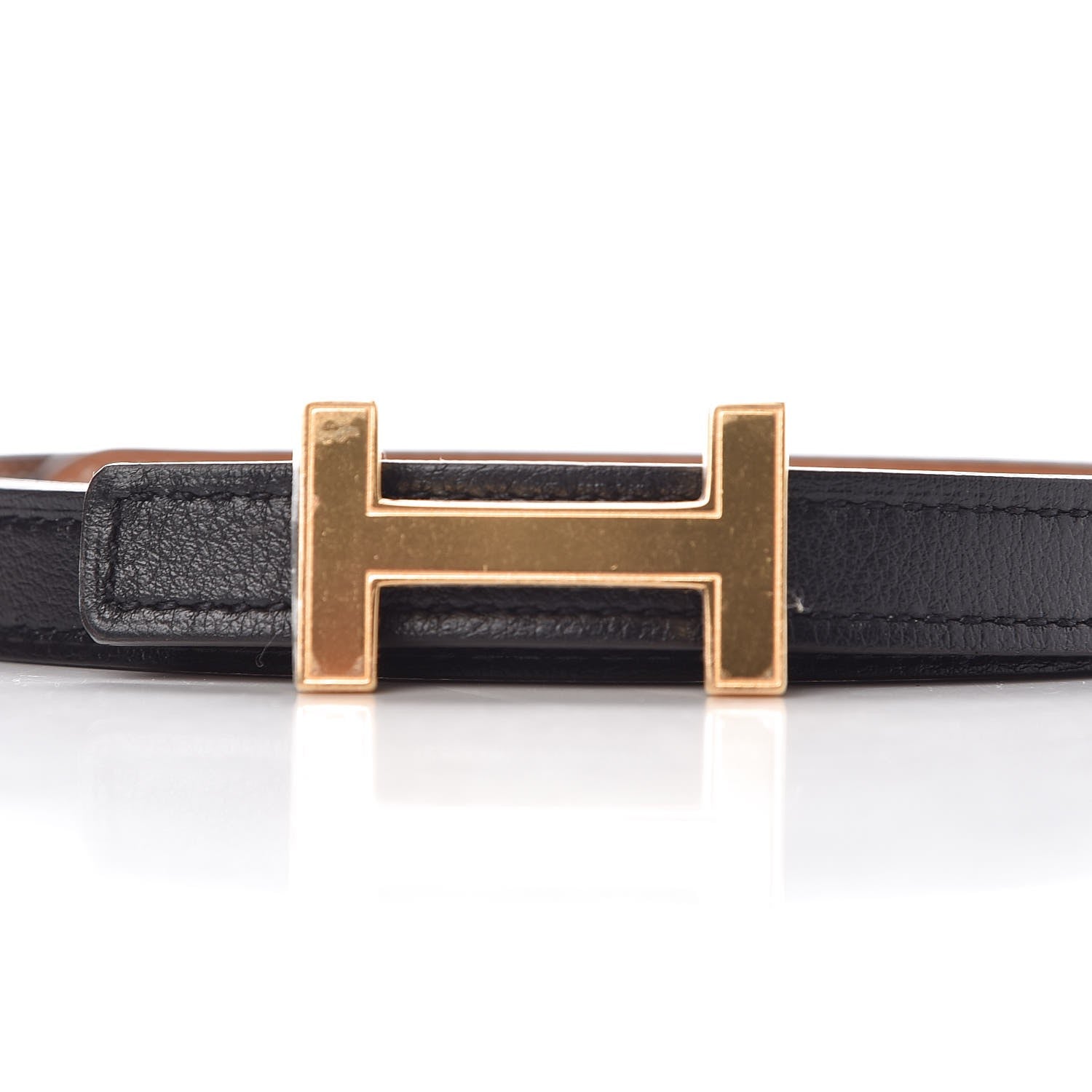 Hermes Swift Epsom 13mm Focus Belt 85 Black Gold 8 of 9