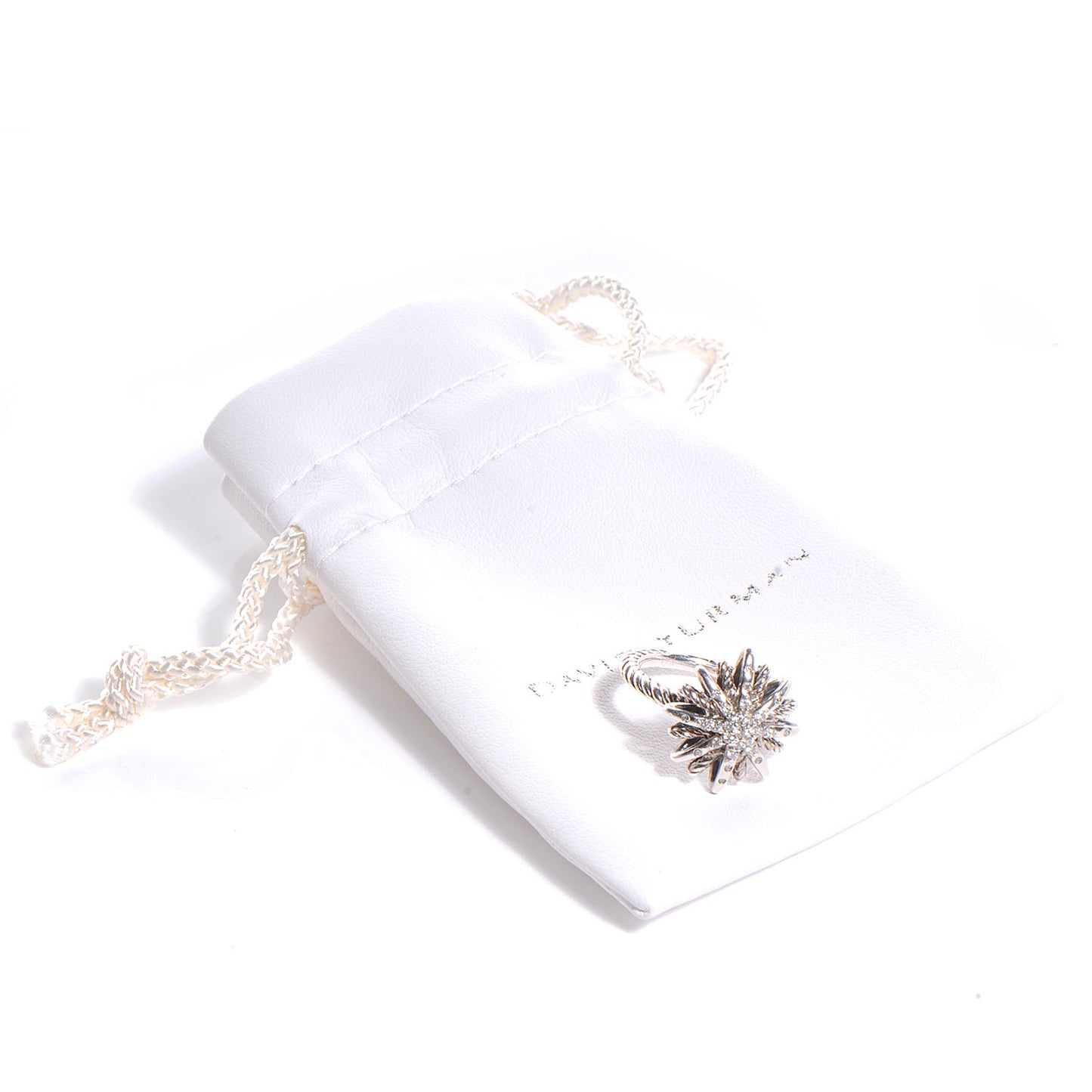 Sterling Silver Diamond 17mm Starburst Ring 49 5