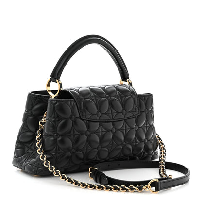 Louis Vuitton Lambskin Quilted Flower Capucines East West MM Black 3 of 9