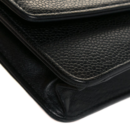 Chanel Caviar Timeless CC Wallet On Chain WOC Black 10 of 14