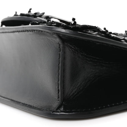 Valentino Garavani Calfskin Floral Embroidered Monochrome Vlogo Small Loco Shoulder Bag Black 17 of 17