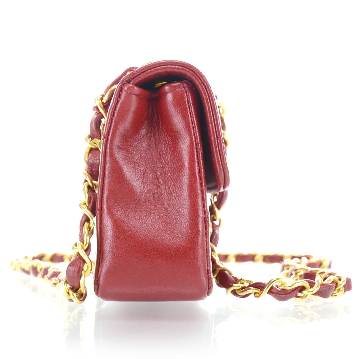 Chanel Lambskin Quilted Micro Mini Flap Red GHW 7 of 14
