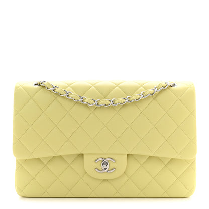 Chanel Lambskin Quilted Jumbo Double Flap Yellow 1 of 11