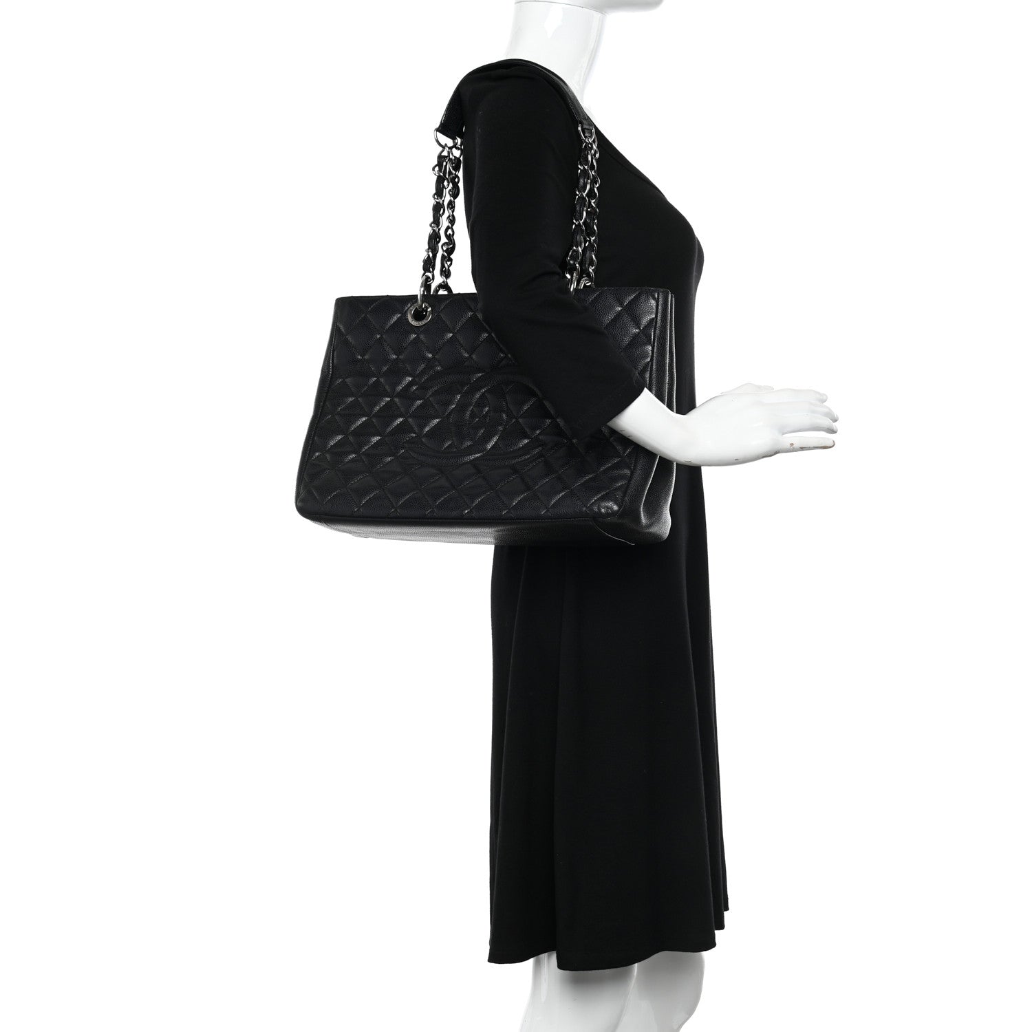 Chanel Caviar Quilted Grand Shopping Tote GST Black 2 of 10