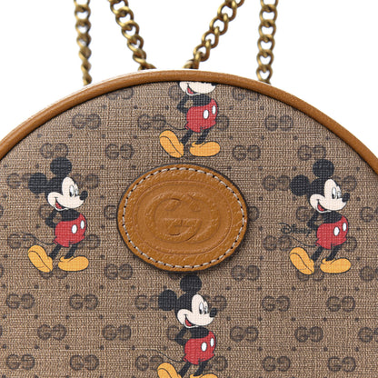 Gucci X DISNEY Mini Vintage GG Supreme Monogram Mickey Mouse Round Backpack Beige Vintage Sun Oil 9 of 9