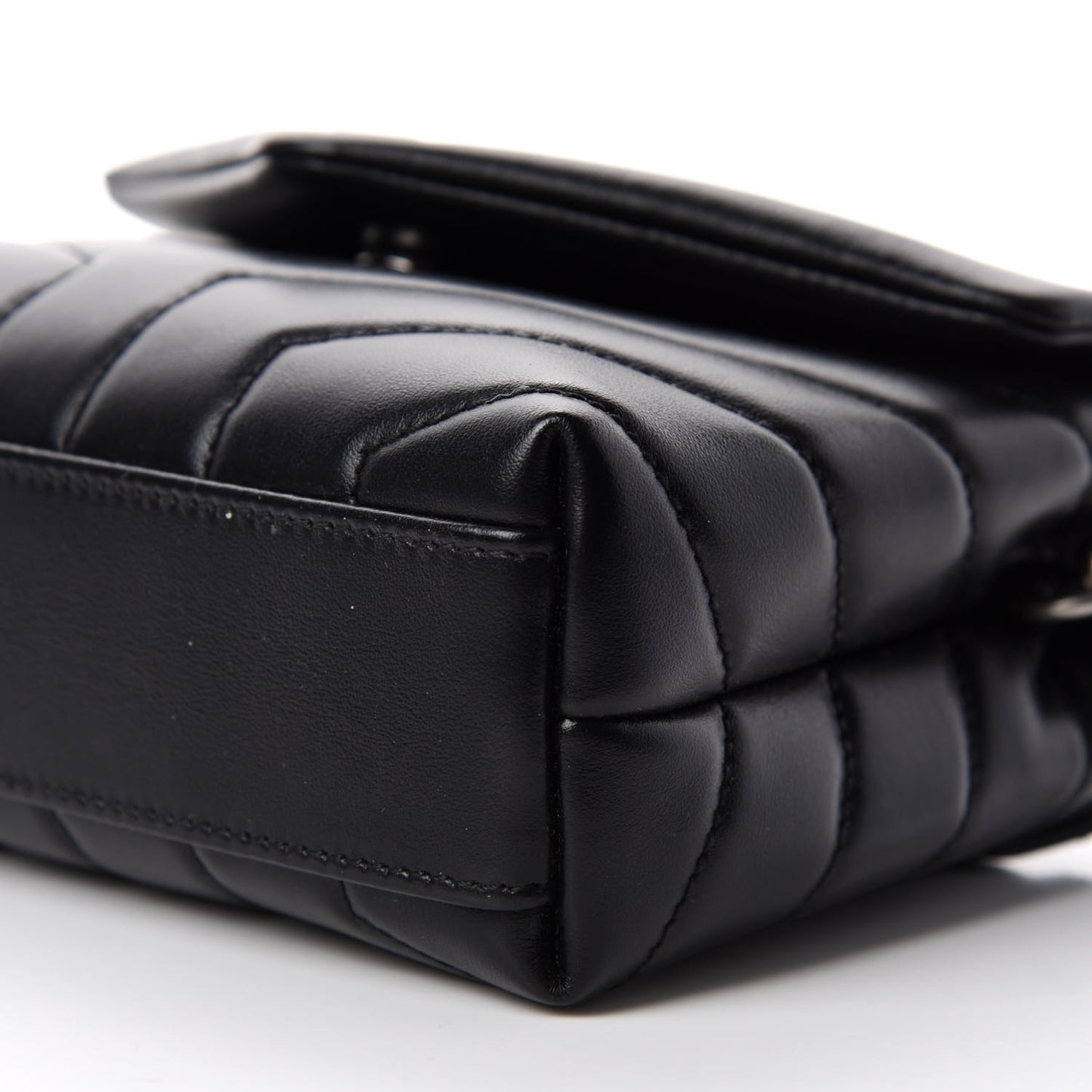 Calfskin Y Quilted Monogram Toy Loulou Crossbody Bag Black