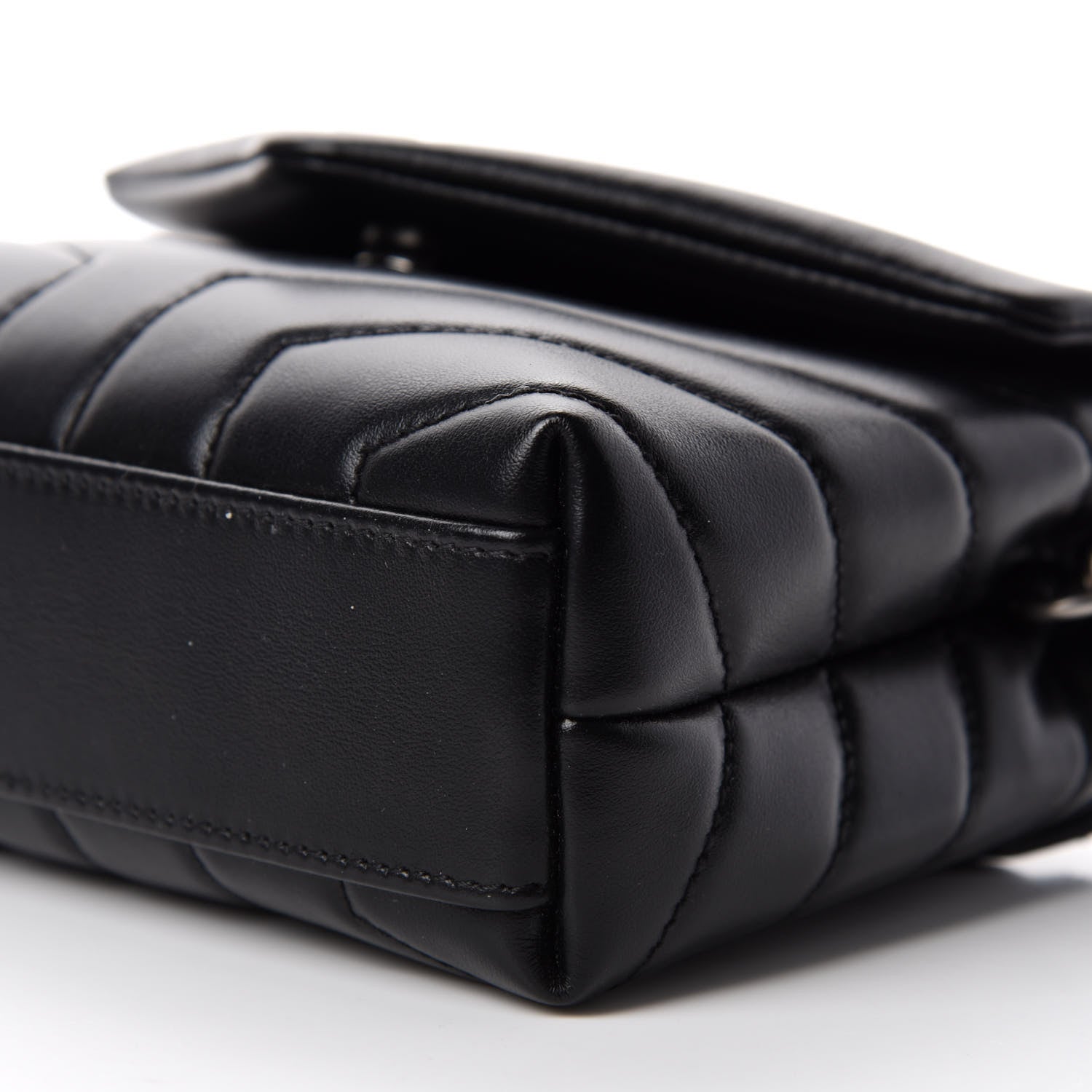 Saint Laurent Calfskin Y Quilted Monogram Toy Loulou Crossbody Bag Black 7 of 12