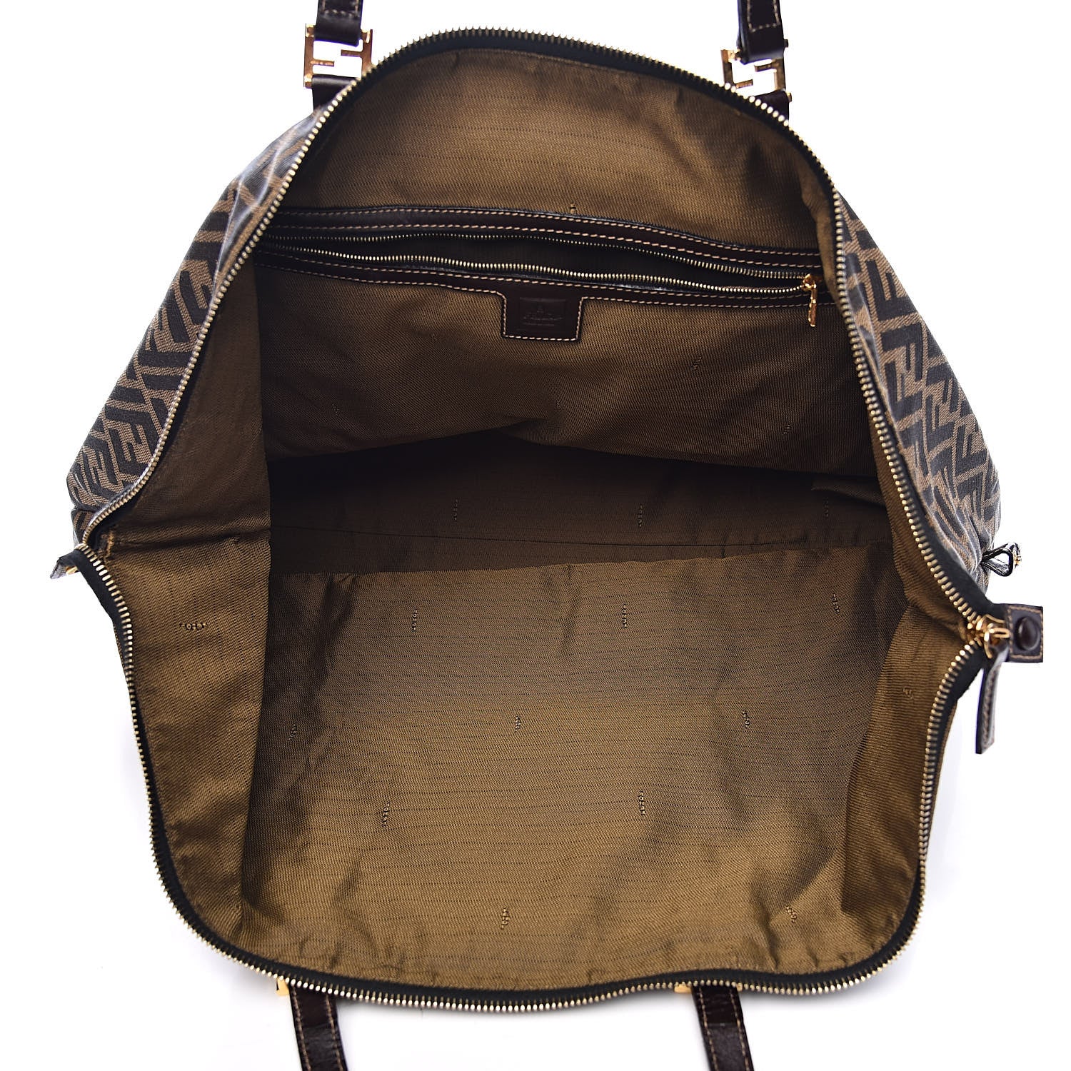 Fendi Zucca Large Zip Tote Tobacco 5 of 9