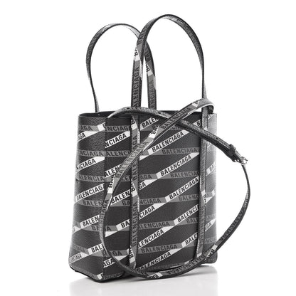 Balenciaga Coated Canvas Losange Monogram Mini Tote Black Grey 4 of 9