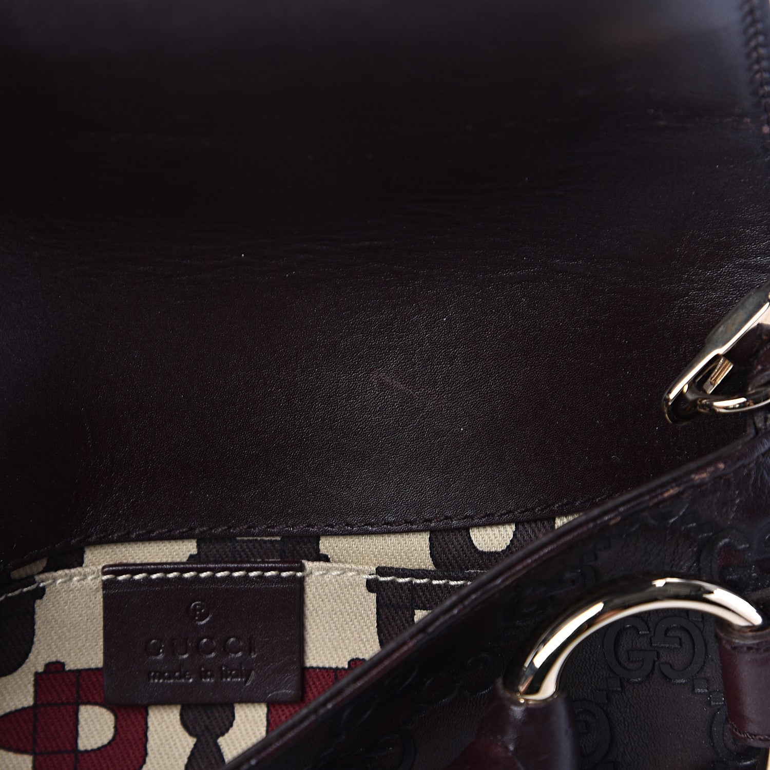 Gucci Guccissima Small Horsebit Chain Clutch Chocolate 9 of 12