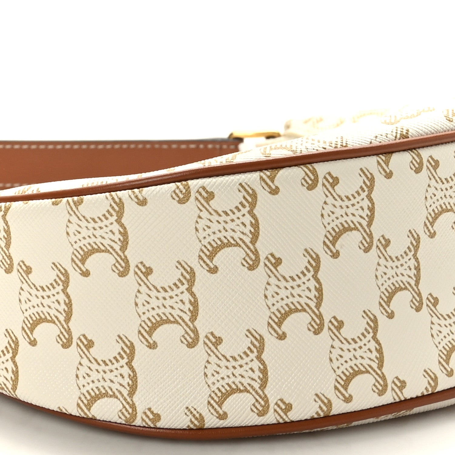 Celine Canvas Calfskin Ava Triomphe Shoulder Bag White 7 of 8