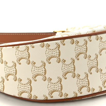 Celine Canvas Calfskin Ava Triomphe Shoulder Bag White 7 of 8