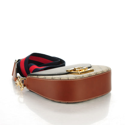 Gucci GG Supreme Monogram Web Medium Padlock Messenger Shoulder Bag Black 4 of 8