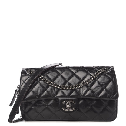 Chanel Glazed Calfskin Medium Duo Color Flap Black 1 of 11