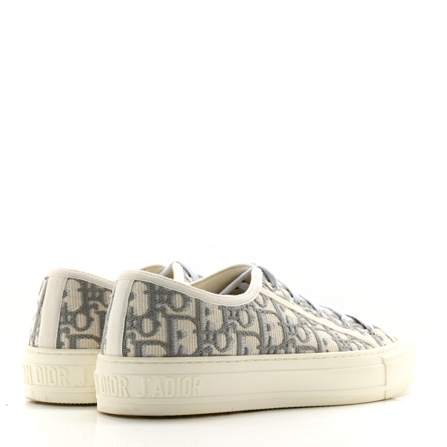Canvas Oblique Walk'N'Dior Low Top Sneakers 38 Grey Stone