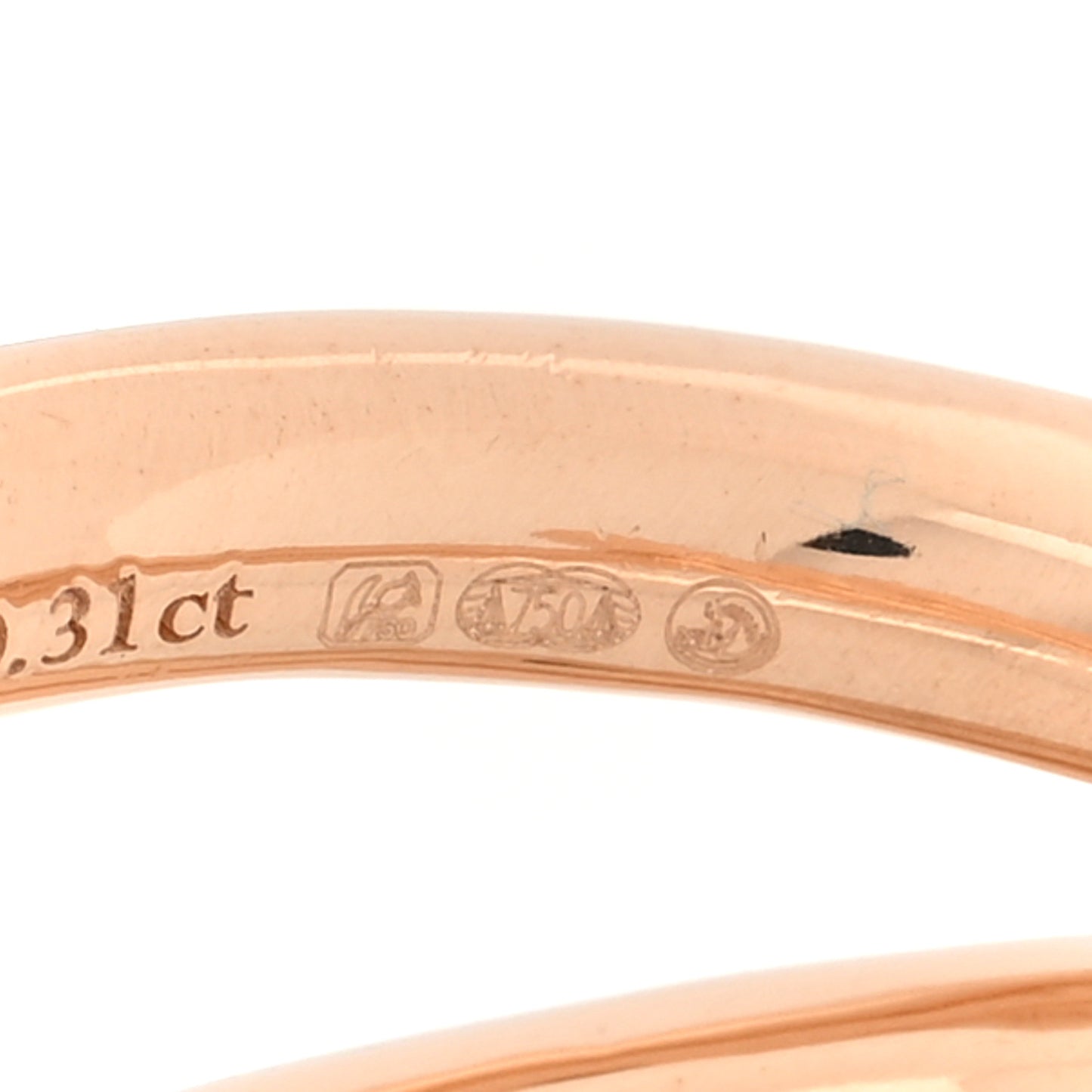 18K Rose Gold Diamond Double Row Knot Ring 52 6