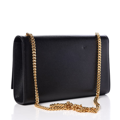 Saint Laurent Grain De Poudre Medium Classic Monogram Kate Satchel Black 3 of 7