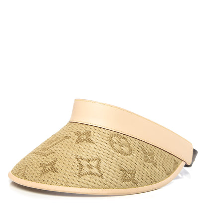 Louis Vuitton Calfskin Raffia Monogram Strawgram Visor Natural 1 of 5