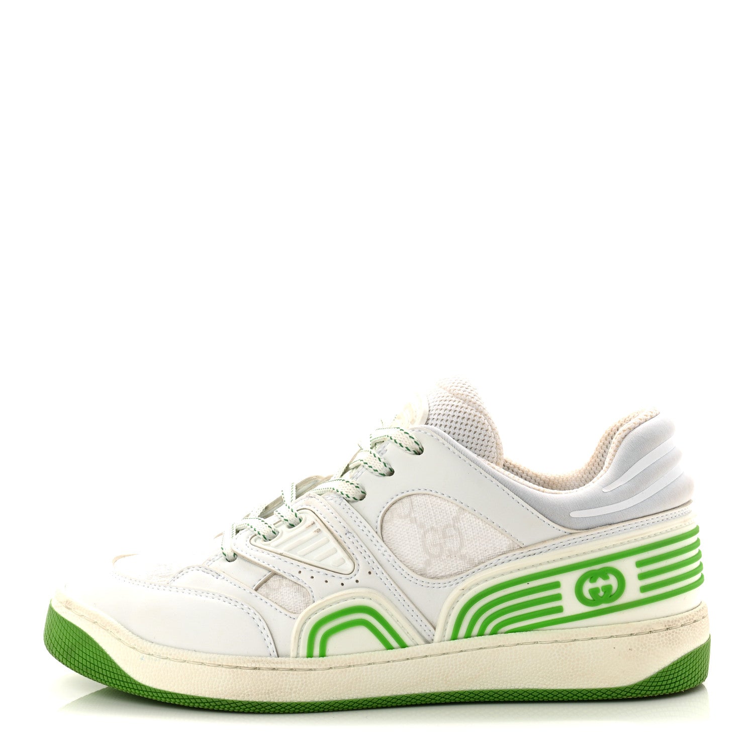 Gucci Demetra GG Supreme Monogram Womens Basket Low Top Sneakers 35 Great White Green 1 of 11