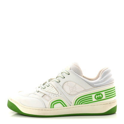 Gucci Demetra GG Supreme Monogram Womens Basket Low Top Sneakers 35 Great White Green 1 of 11