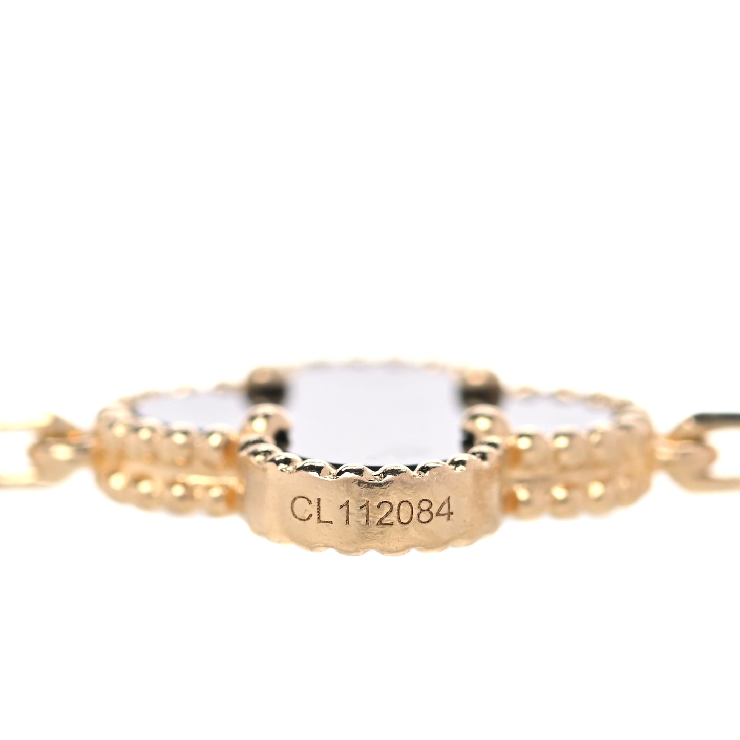 18K Yellow Gold Black Onyx 5 Motifs Vintage Alhambra Bracelet