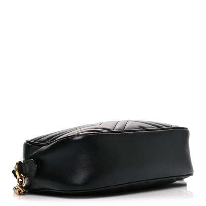 Gucci Calfskin Matelasse Small GG Marmont Chain Shoulder Bag Black 3 of 13