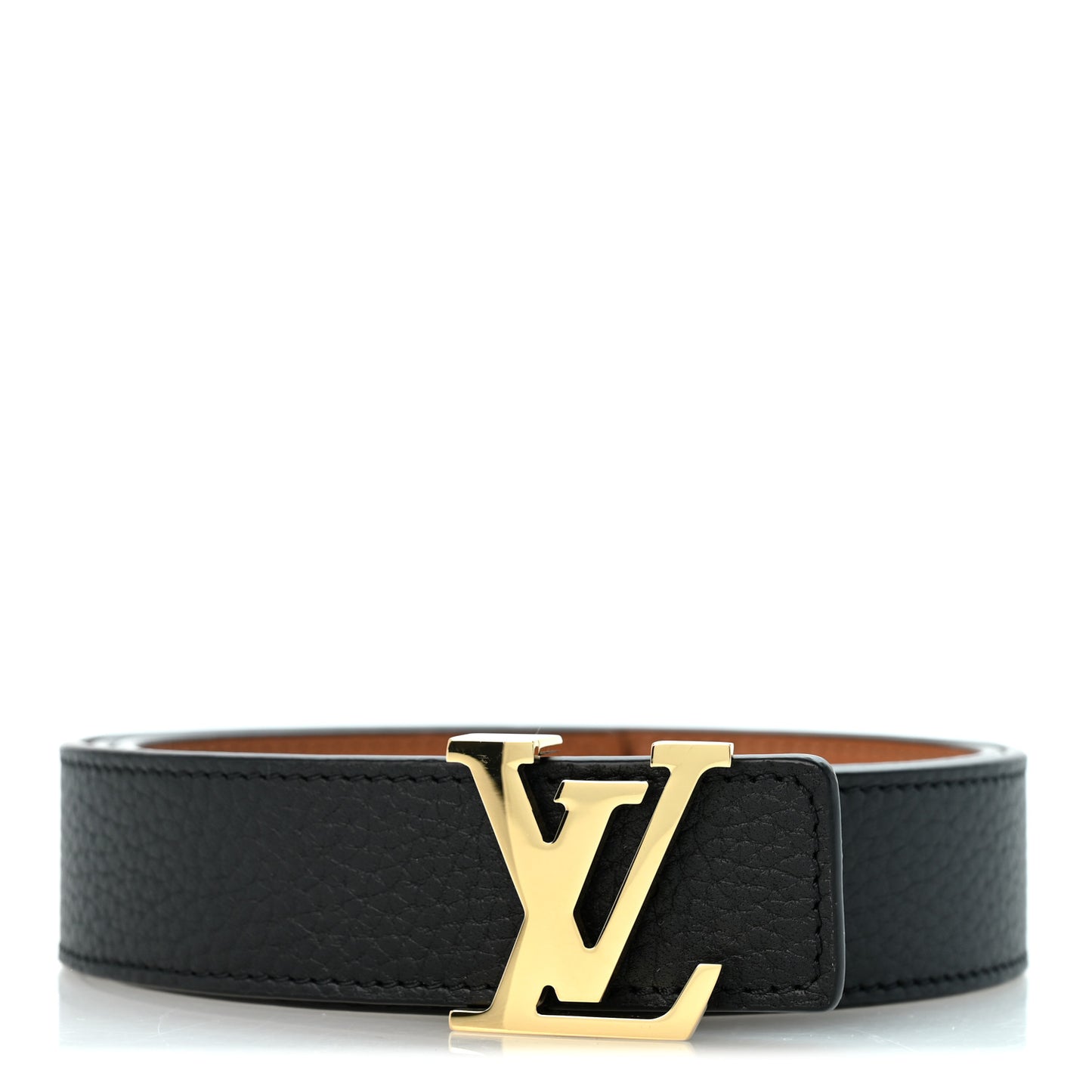 Taurillon Calfskin 30mm LV Initiales Reversible Belt 85 34 Black