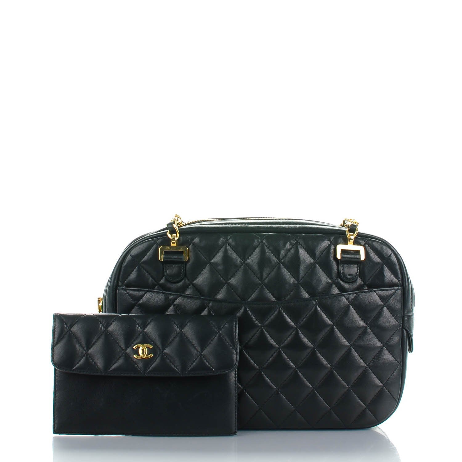 Chanel Lambskin Quilted Shoulder Bag Black 3 of 9