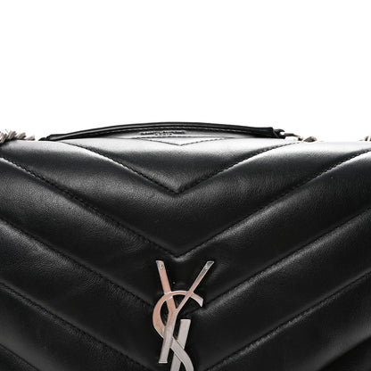 Saint Laurent Calfskin Y Quilted Monogram Medium Loulou Chain Satchel Black 7 of 9