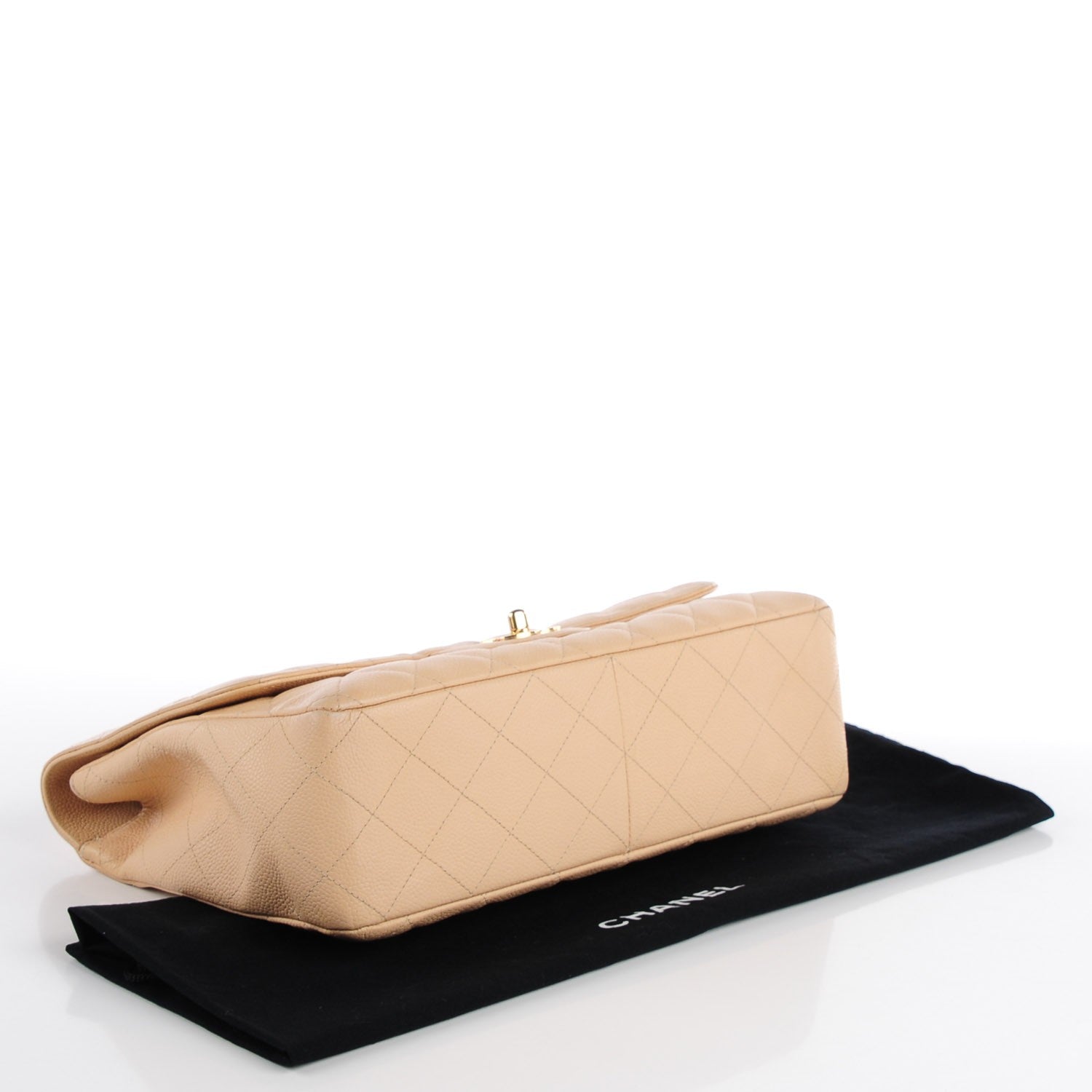 Chanel Caviar Quilted Jumbo Single Flap Beige Clair 4 of 9
