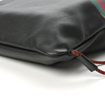 Gucci Calfskin Logo Drawstring Backpack Black 10 of 12