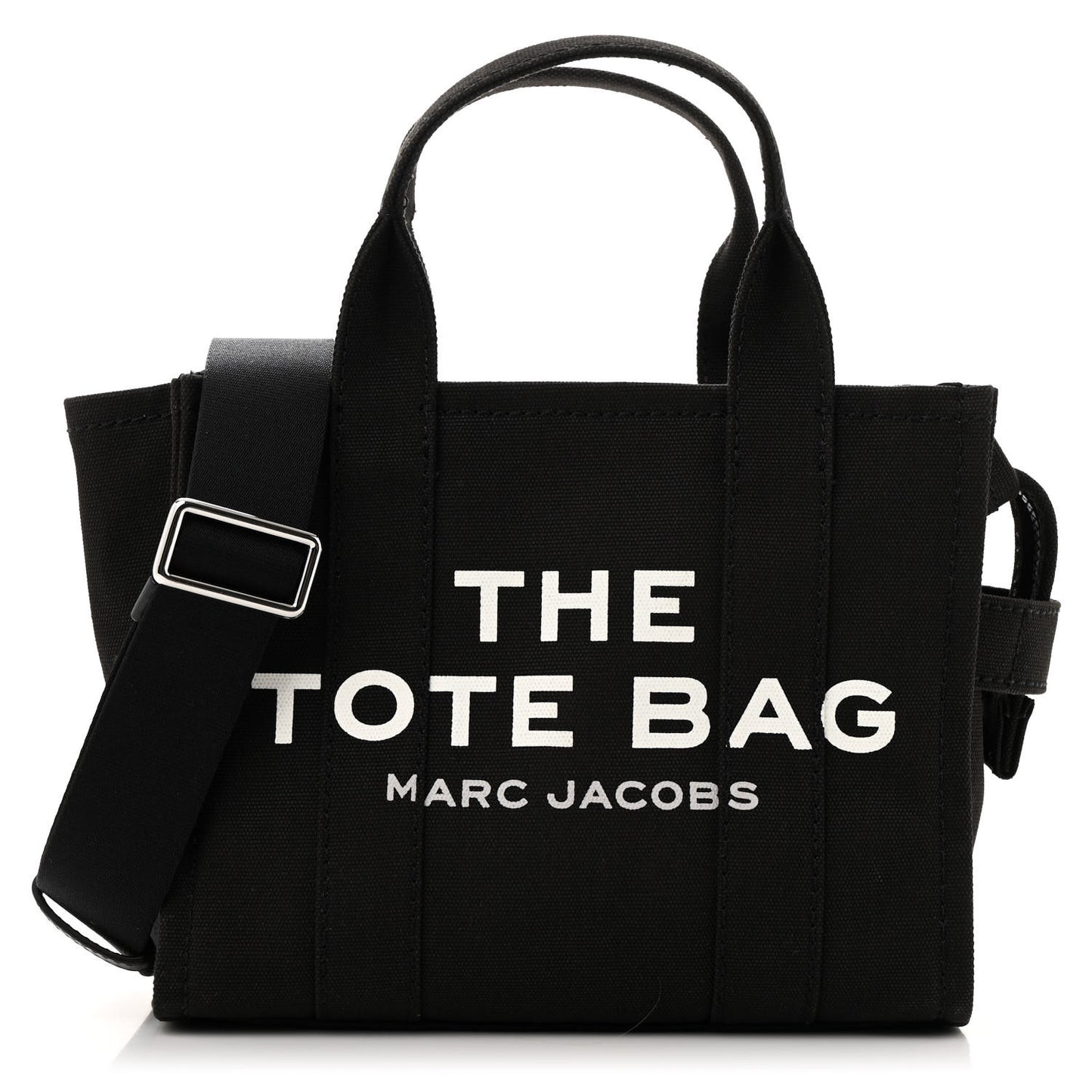 Cotton Canvas Small The Traveler Tote Bag Black