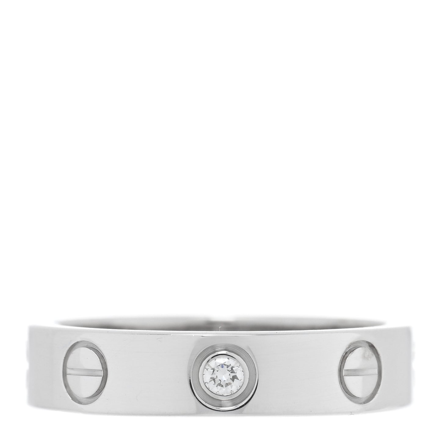 18K White Gold Diamond 4mm LOVE Wedding Band Ring 48 4.5