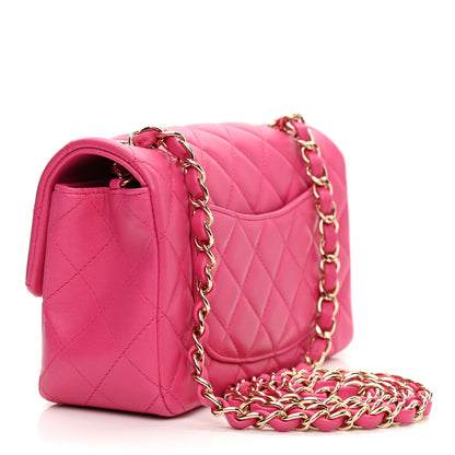 Chanel Lambskin Quilted Mini Rectangular Flap Fuchsia 3 of 11