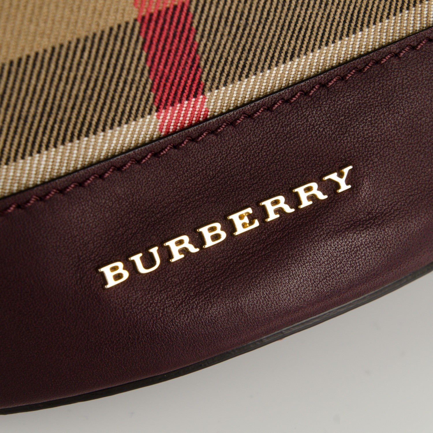 Burberry Suede Fringe House Check Baby Bucket Bag Elderberry 7 of 9