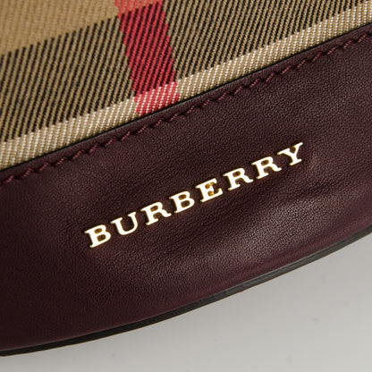 Burberry Suede Fringe House Check Baby Bucket Bag Elderberry 7 of 9