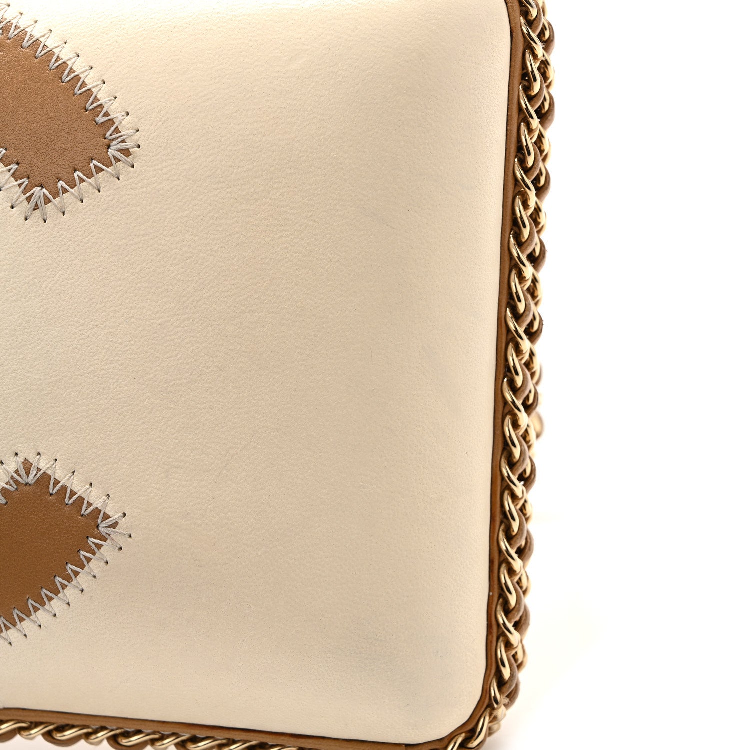Chanel Lambskin CC Stitch Chain Around Clutch  Beige White 11 of 13