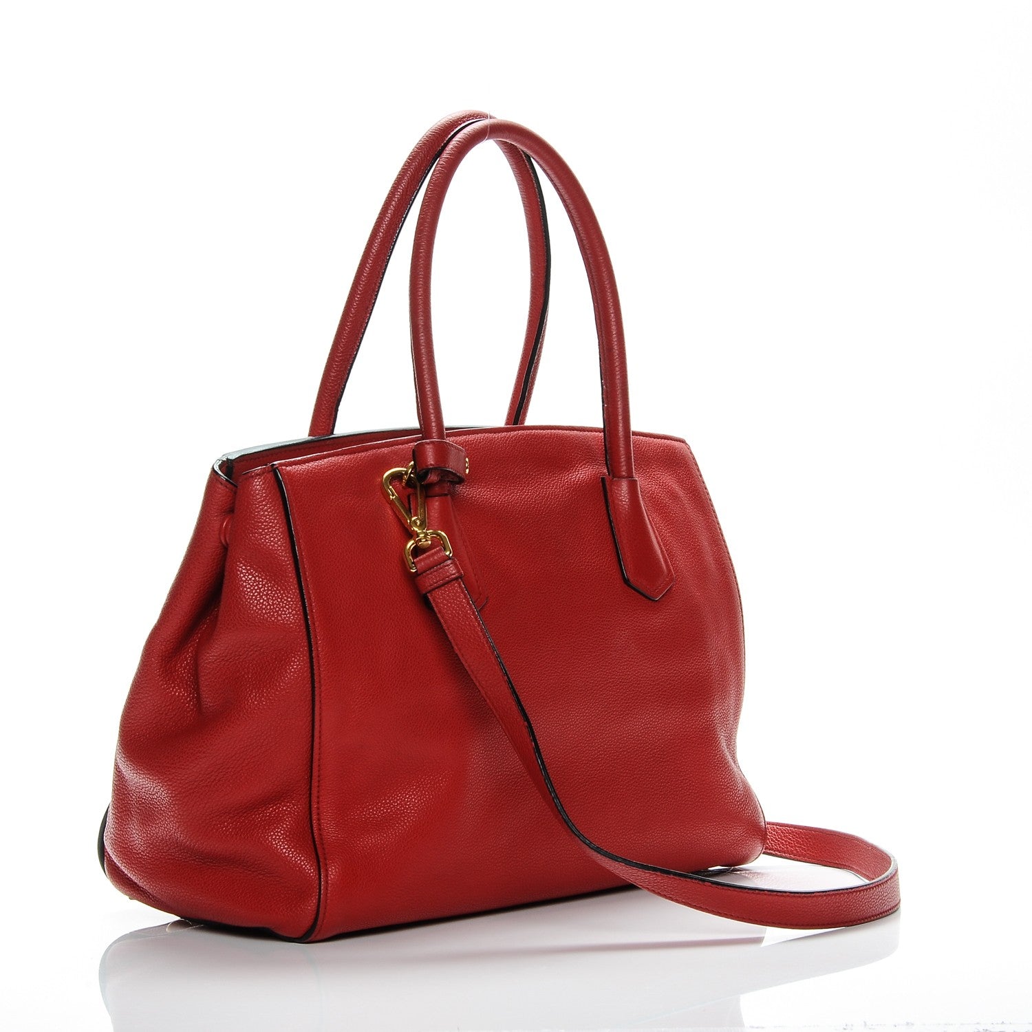 Prada Vitello Grain Tote Fuoco 3 of 19