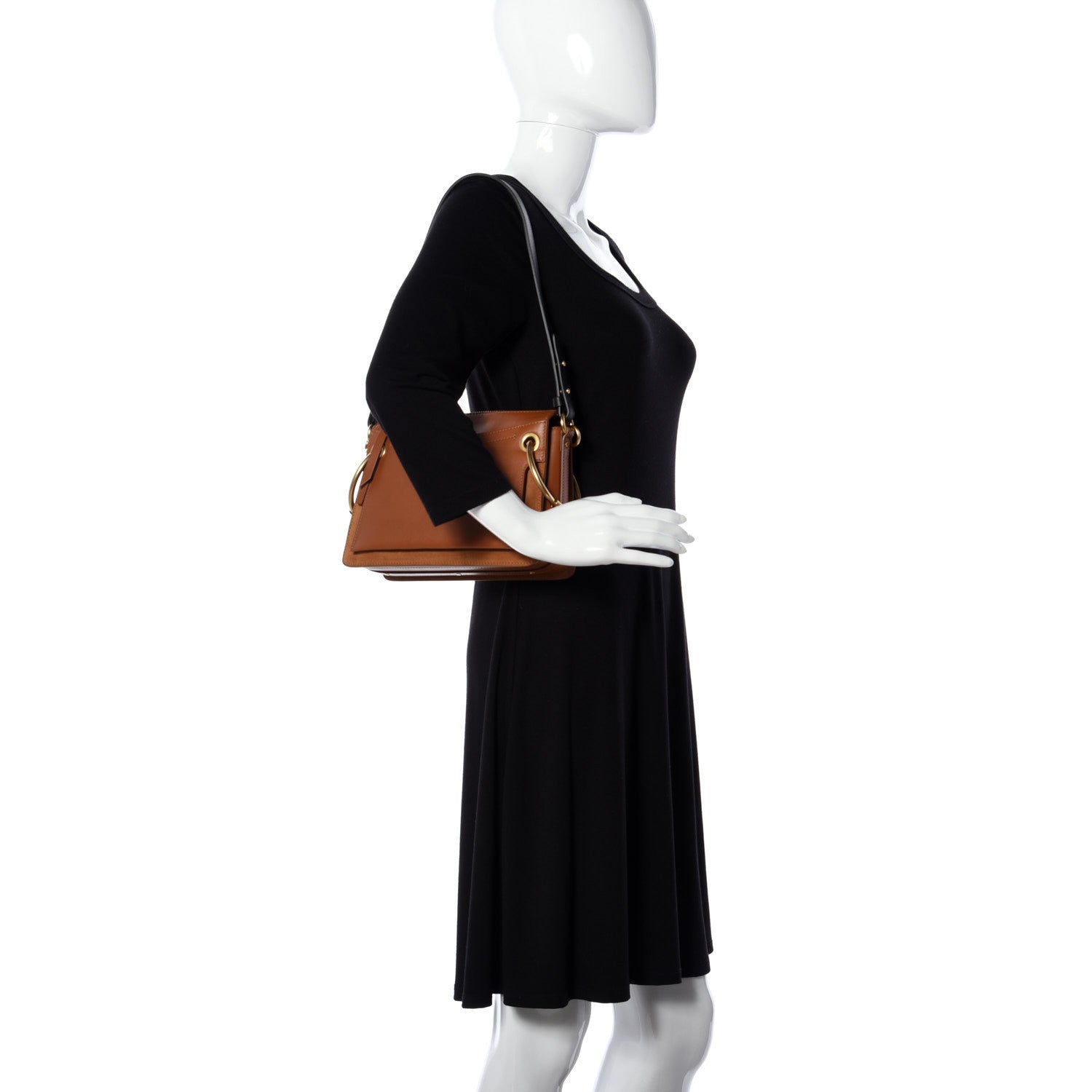 Chloe Calfskin Suede Small Roy Bag Caramel 3 of 10