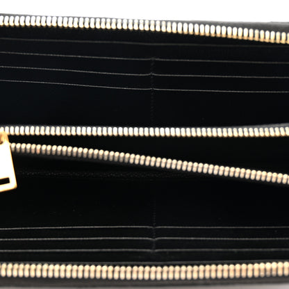 Saint Laurent Grain De Poudre Matelasse Chevron Monogram Zip Around Wallet Black 5 of 8