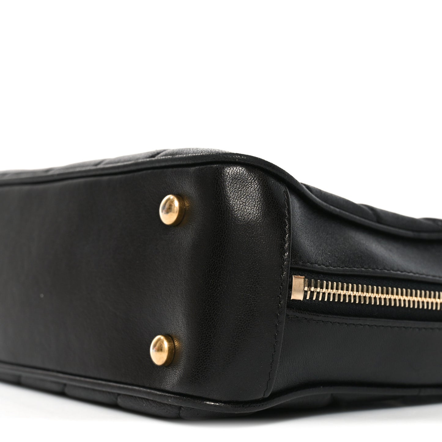 Lambskin Quilted Coco Vintage Camera Case Black