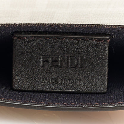 Fendi Glazed Fabric Vitello Liberty FF Logo Bikini Girls Inlay Fold Over Card Holder Wallet Bianco Perla Multicolor 9 of 13